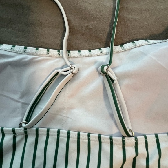 Herseas Size Large Striped Green and White Bikini Set. NWOT - Picture 6 of 8
